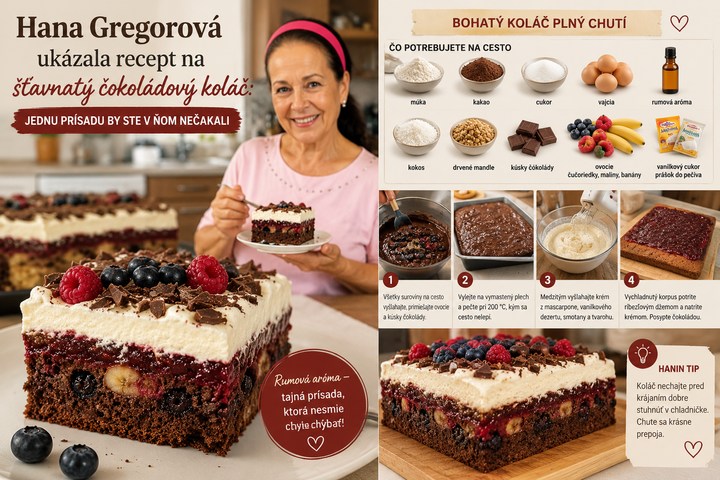 Hana Gregorová - recept na čokoládový koláč